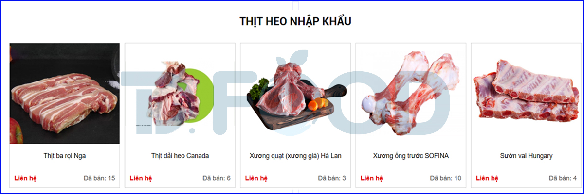 Nhà phân phối thịt heo đông lạnh nhập khẩu